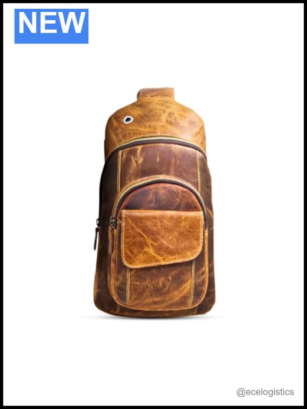 Handmade Leather Crossbody Sling Bag for Men Unisex